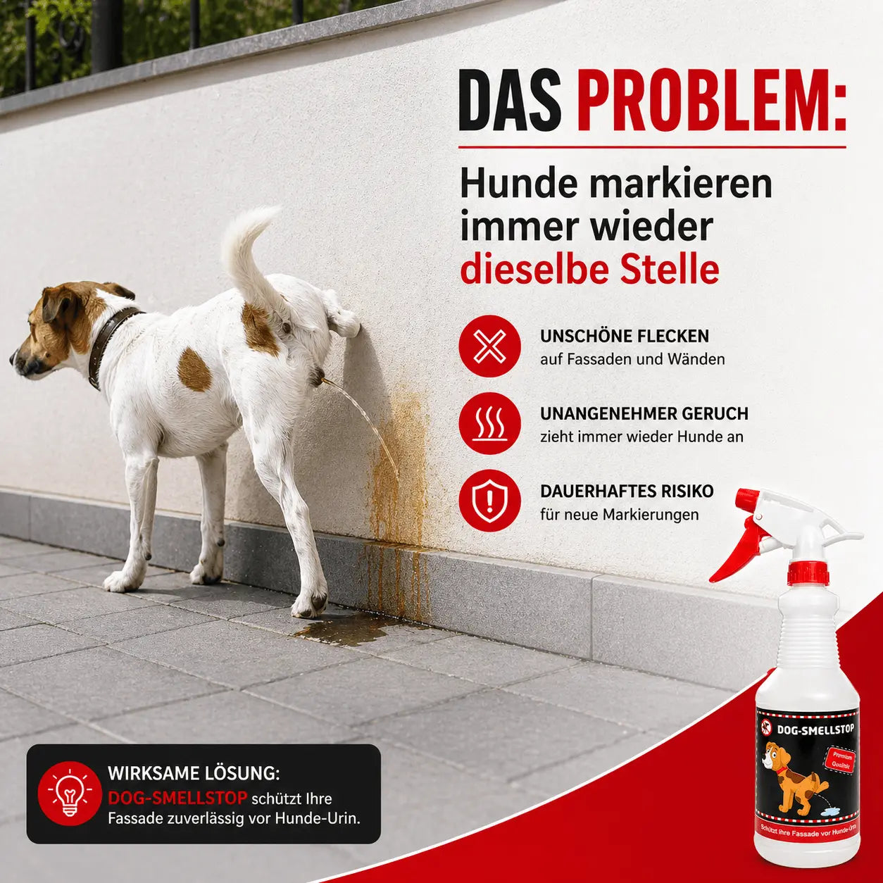 Hundeurin-Entferner & Markier-Stopp Spray | Fassadenschutz 600ml