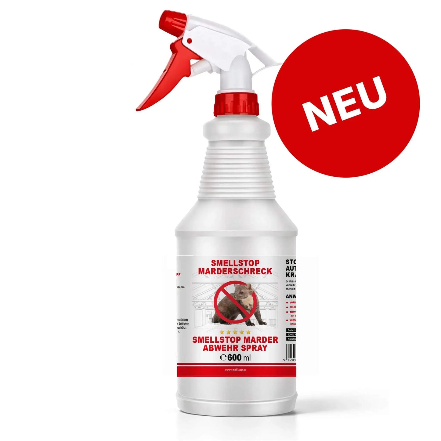 Marderschreck Spray für Auto & Dachboden | Kabelschutz & Marder-Stopp | Smellstop® 600ml
