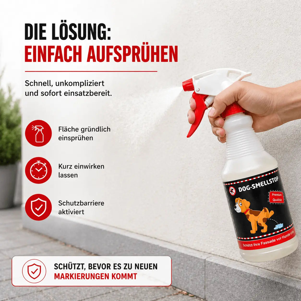 Hundeurin-Entferner & Markier-Stopp Spray | Fassadenschutz 600ml