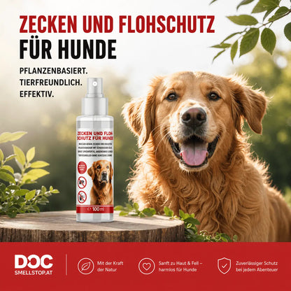 Smellstop Zecken &amp; Flohschutz Spray für Hunde 100 ml | Pflanzenbasiert mit Neemöl &amp; Citronella