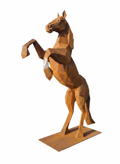 Pferd aus Cortenstahl, 3 m hohe Gartenskulptur