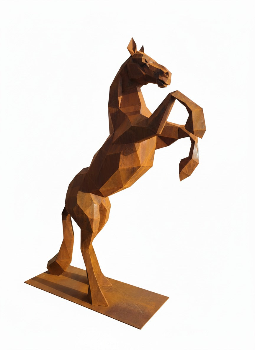 Pferd aus Cortenstahl, 3 m hohe Gartenskulptur