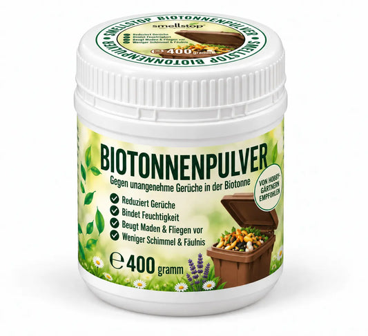 Smellstop Biotonnenpulver 400g – Geruchsneutralisierer gegen Maden, Schimmel & Fäulnis in der Biotonne